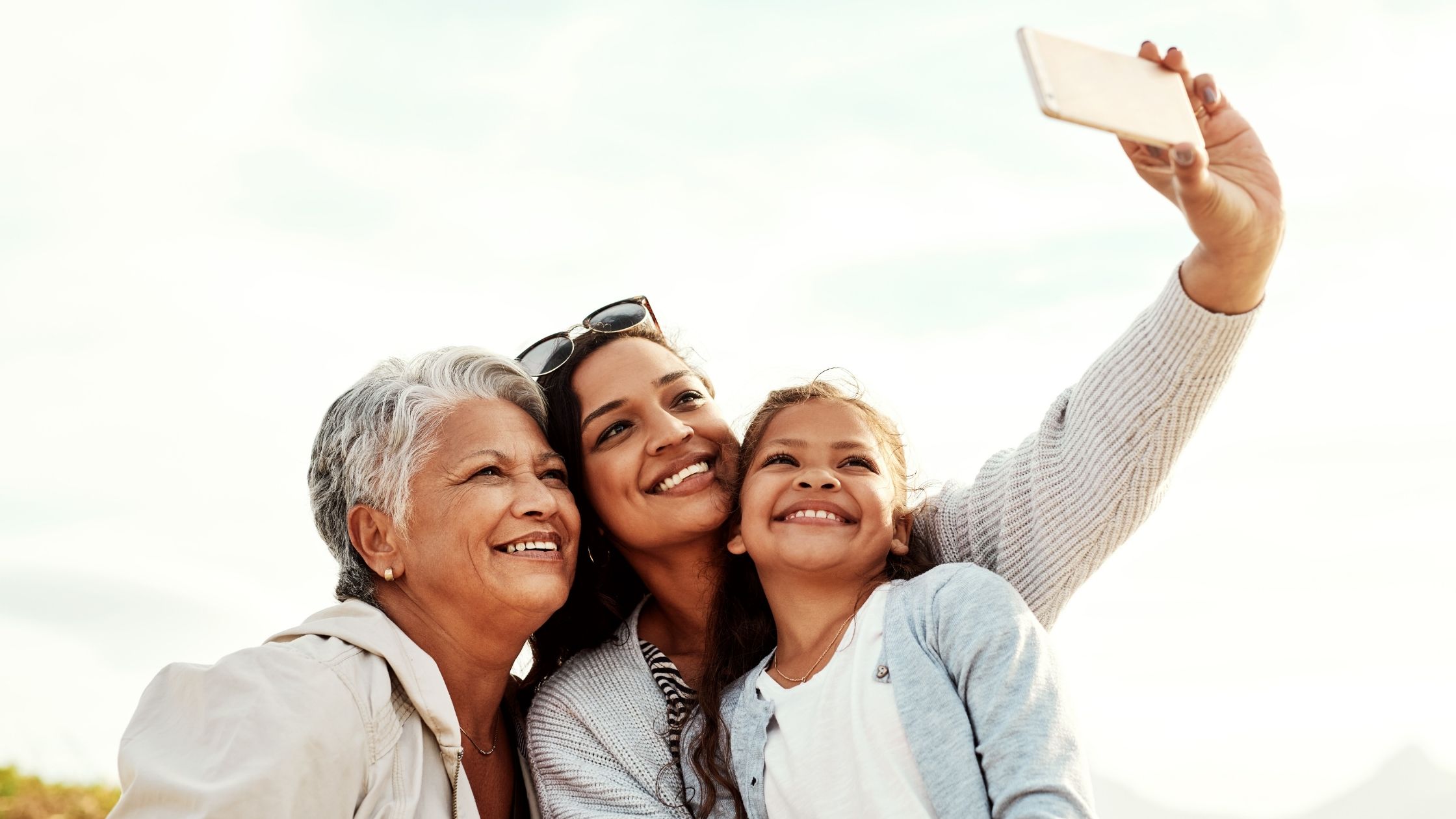 A happy family taking a photo for their legacy